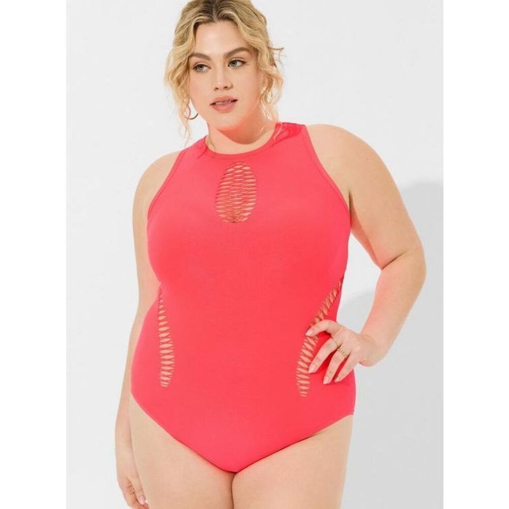 Torrid Bodysuit XO Seamless Sleeveless Neon Blush NEW 2 2X 18 20